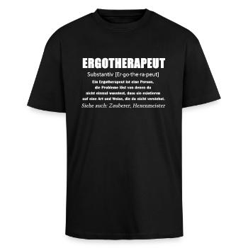 Ergotherapeut - Ergotherapeut Definition - Oversized Heavyweight Unisex T-Shirt - Schwarz - Vorne - Alina (178cm) & Michal (187cm)