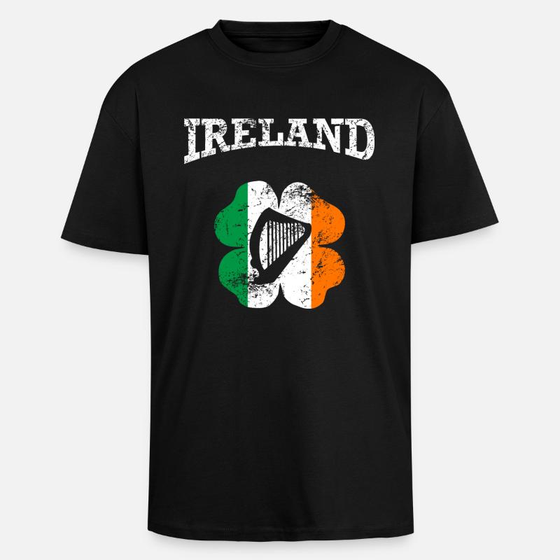Ireland_grunge - T-shirt unisexe oversize épais - noir