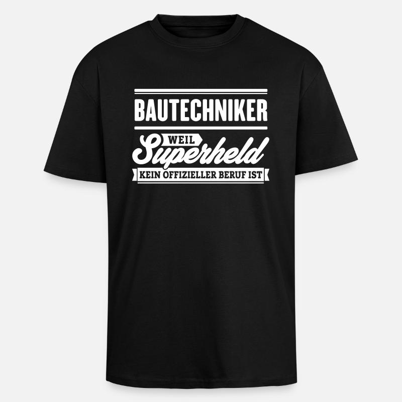 Superheld Bautechniker - Oversized Heavyweight Unisex T-Shirt - Schwarz