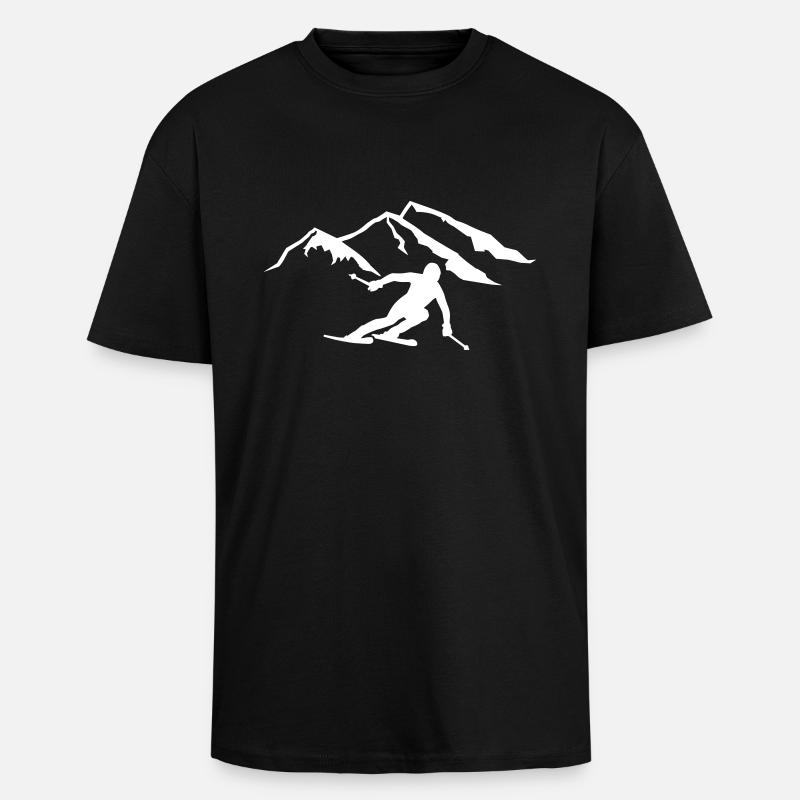 Ski - T-shirt unisexe oversize épais - noir