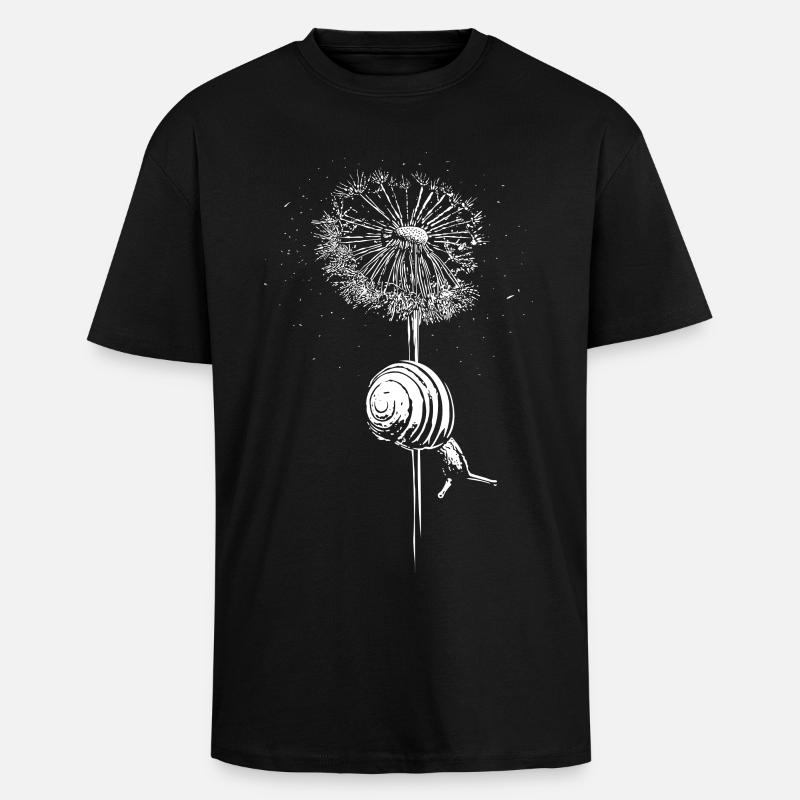 Pusteblume Löwenzahn Schnecke - Oversized Heavyweight Unisex T-Shirt - Schwarz