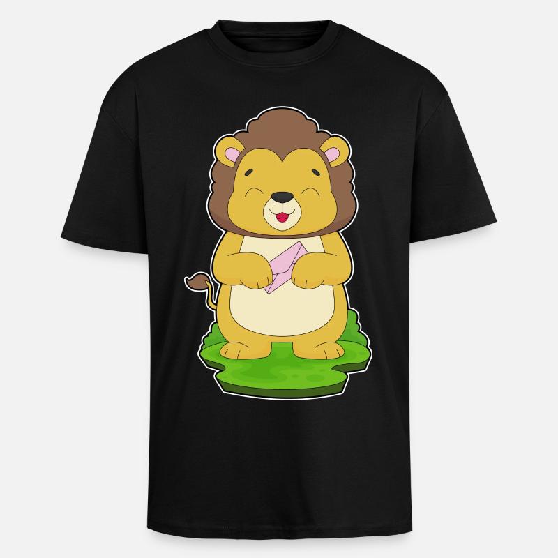 Enveloppe Lion - T-shirt unisexe oversize épais - noir