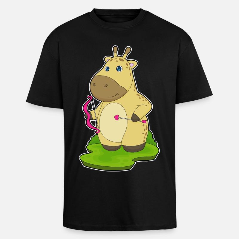 Giraffe Bogenschütze Bogen - Oversized Heavyweight Unisex T-Shirt - Schwarz
