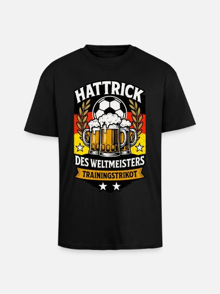 Fußball Bierkrug Design - Oversized Heavyweight Unisex T-Shirt - Schwarz
