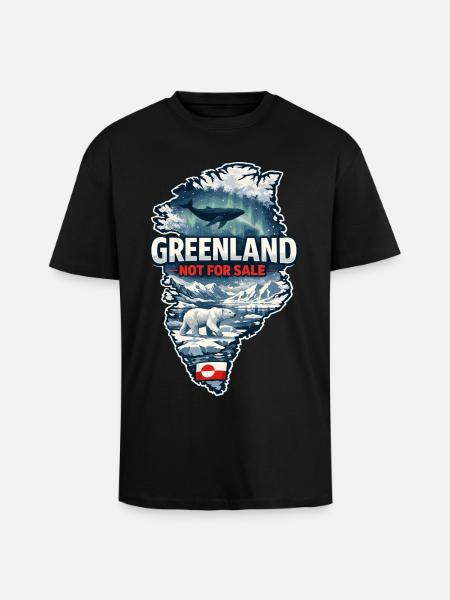 Grønland, Danmark, USA, isdyr, hvalbjørn, sjov - Unisex oversized heavyweight t-shirt - sort