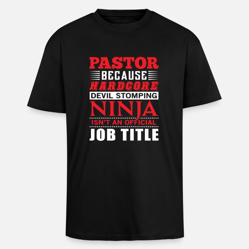 Pastor devil stomping Ninja - Unisex Oversized Heavyweight T-shirt - black