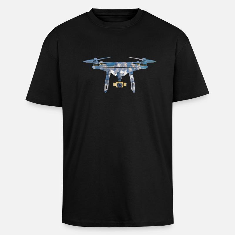 Drone drone - Unisex Oversized Heavyweight T-shirt - black