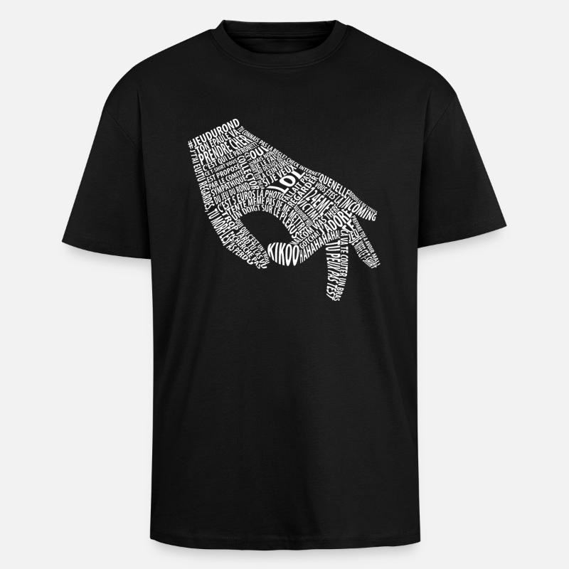 Jeu du rond blanc (mème) - T-shirt unisexe oversize épais - noir