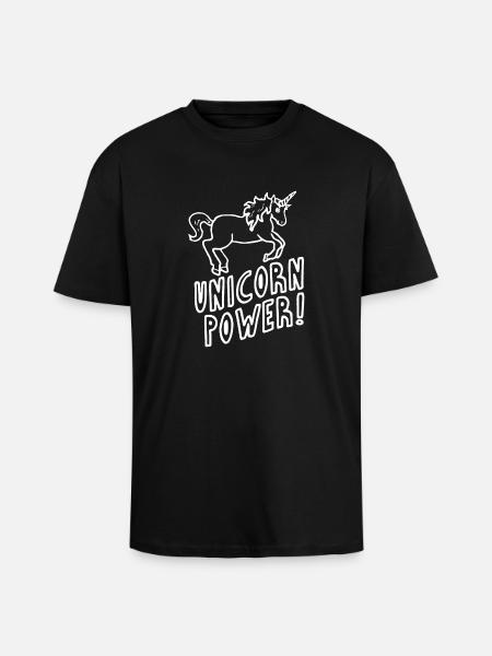 Unicorn - Puissance - T-shirt unisexe oversize épais - noir