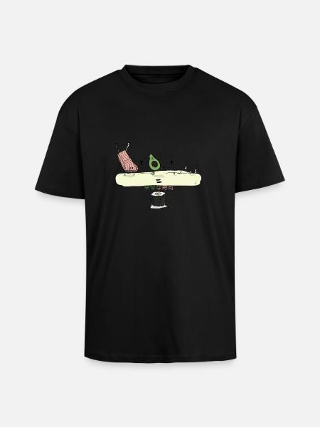 Happy Sushi - Unisex Oversized Heavyweight T-shirt - black