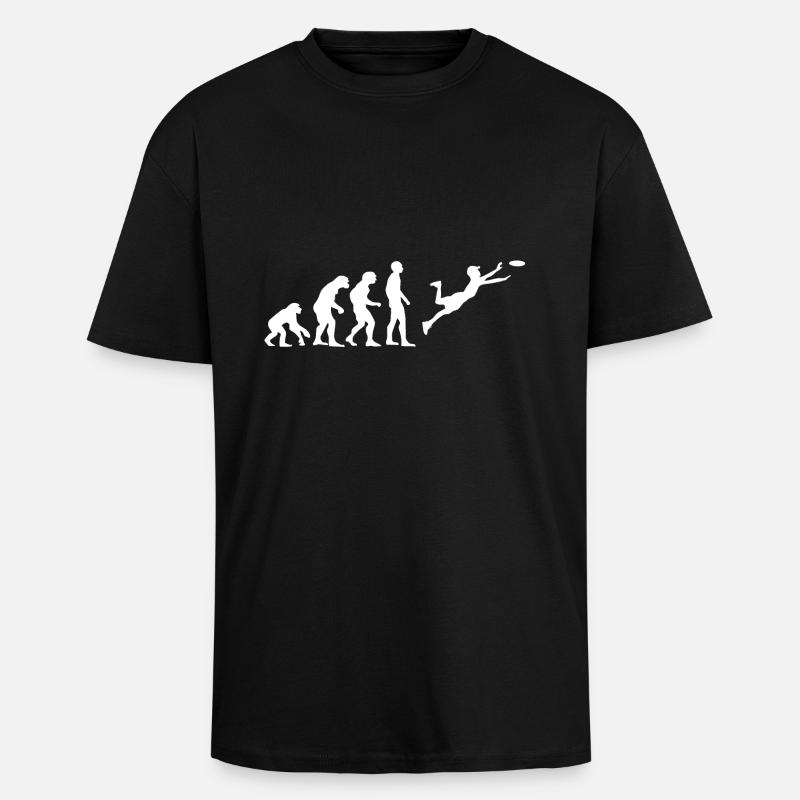Evolution Frisbee - Oversized Heavyweight Unisex T-Shirt - Schwarz