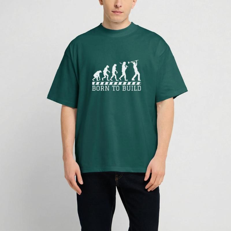 Evolution construction worker gift construction job work Unisex Oversized Heavyweight T-shirt