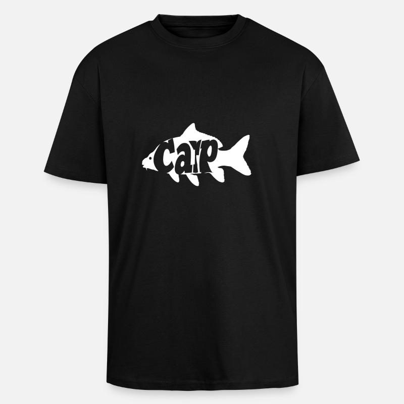 carp fish - Unisex Oversized Heavyweight T-shirt - black