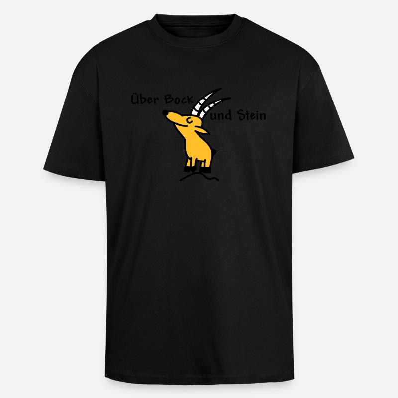 Über Bock und Bein - Oversized Heavyweight Unisex T-Shirt - Schwarz