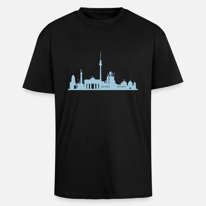 Berlin Skyline - Oversized Heavyweight Unisex T-Shirt - Schwarz
