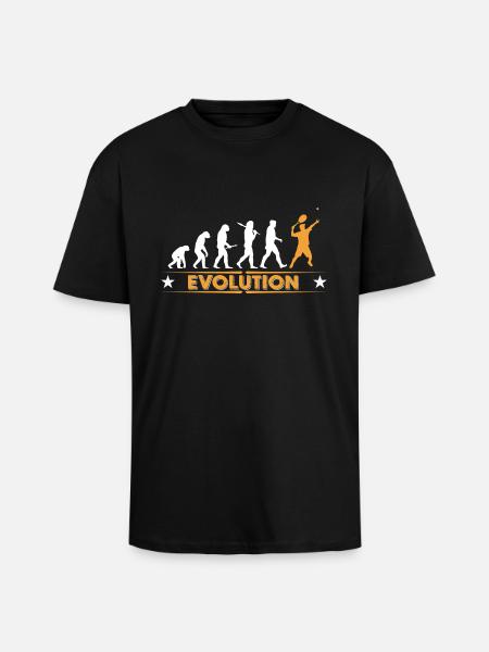 Tennis Evolution - orange/weiss - Unisex Oversized Heavyweight T-shirt - black