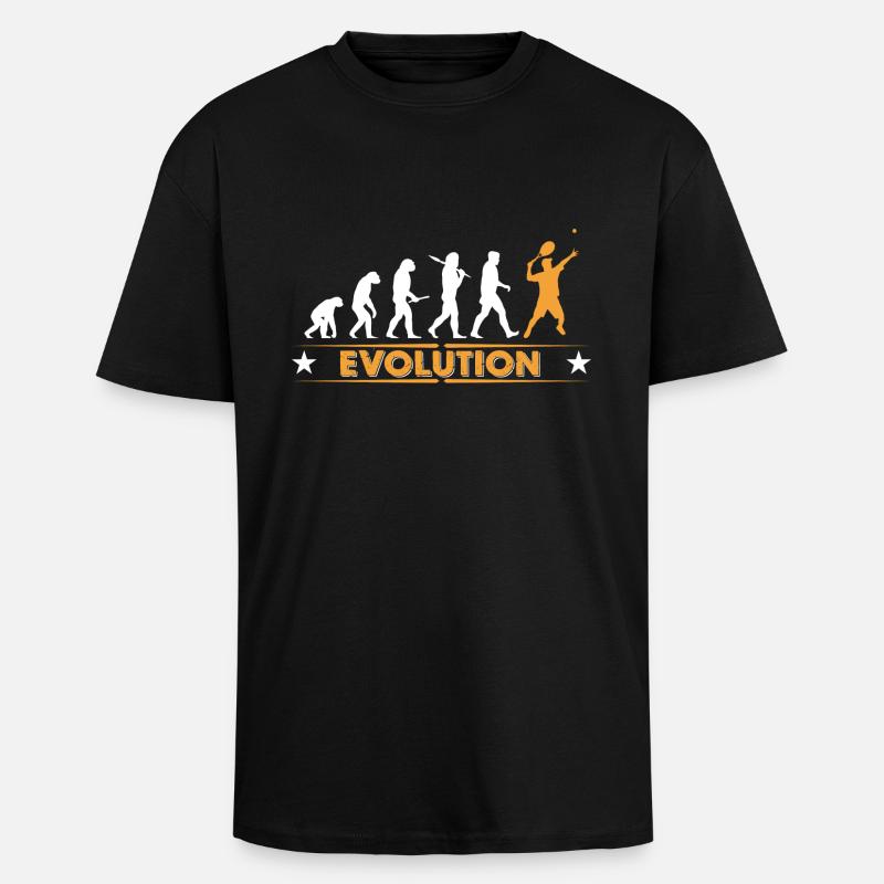 Tennis Evolution - orange/weiss - T-shirt unisexe oversize épais - noir