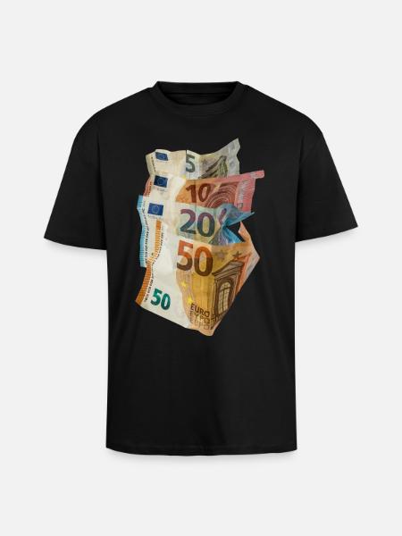 Euro-Geldscheine - Oversized Heavyweight Unisex T-Shirt - Schwarz