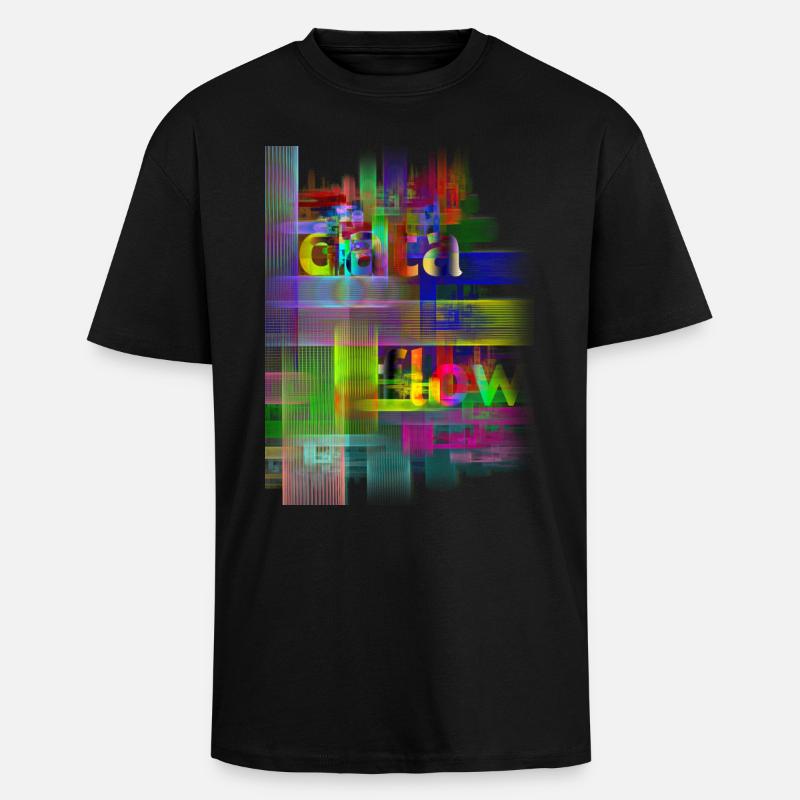 DATA FLOW - Unisex Oversized Heavyweight T-shirt - black