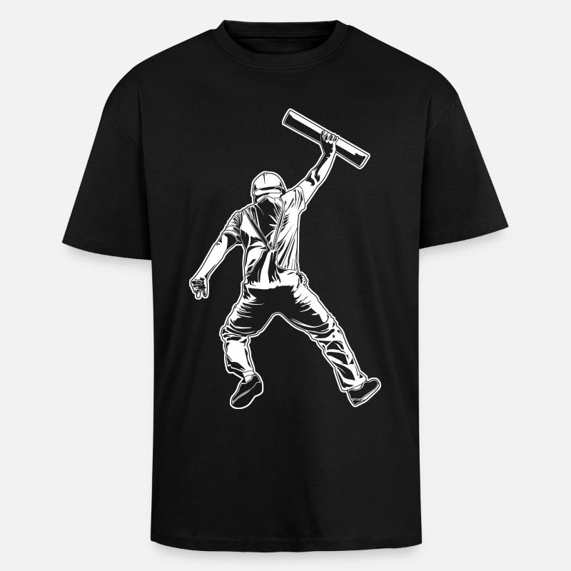 Graphisme d’architecte - T-shirt unisexe oversize épais - noir