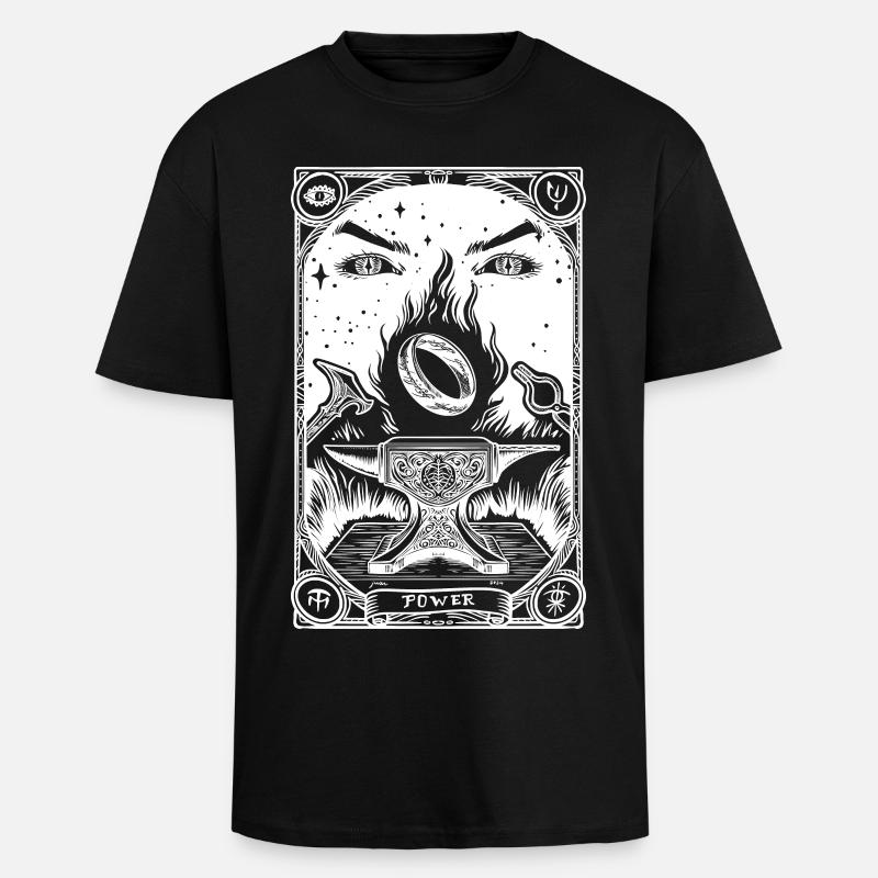 Ein Ring Tarot weiß - Oversized Heavyweight Unisex T-Shirt - Schwarz