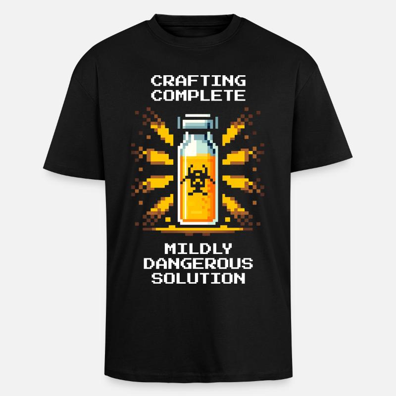 Crafting finished – tricky solution | Chemistry - Unisex Oversized Heavyweight T-shirt - black