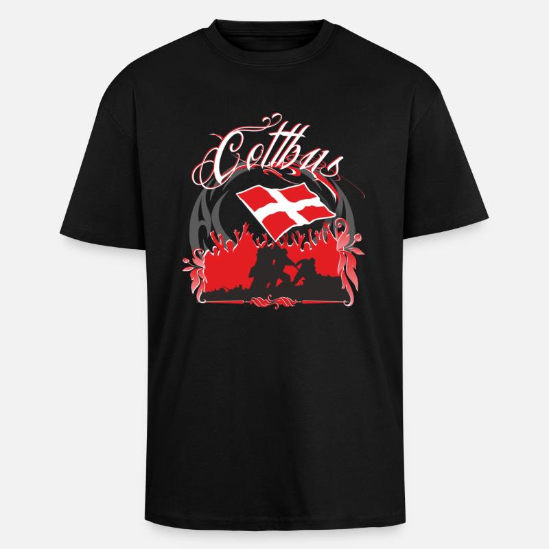 Cottbus - T-shirt unisexe oversize épais - noir