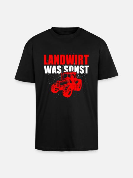 Landwirt was sonst - Oversized Heavyweight Unisex T-Shirt - Schwarz