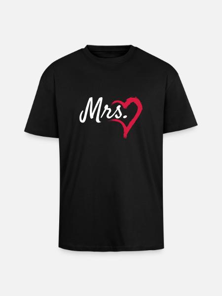 Mrs Herz Symbol - Oversized Heavyweight Unisex T-Shirt - Schwarz