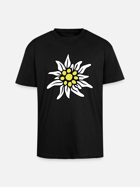 EDELWEISS BLOSSOM - Unisex Oversized Heavyweight T-shirt - black