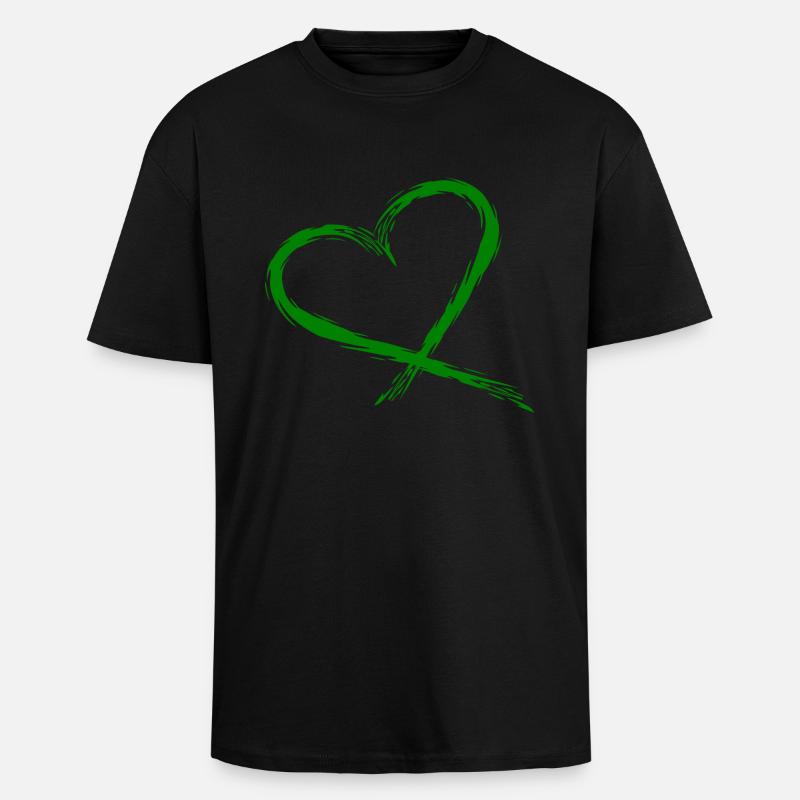 Vecteur de conception de coeur - T-shirt unisexe oversize épais - noir