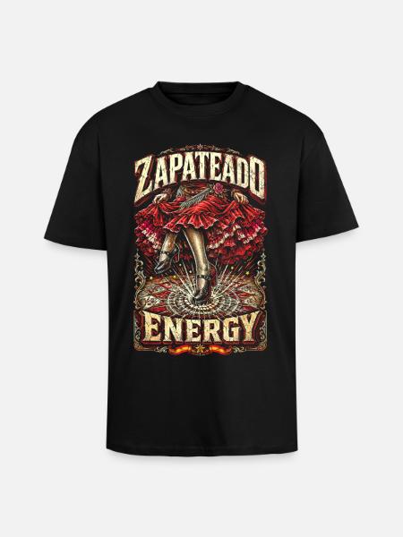 Flamenco Zapateado Energy - Unisex Oversized Heavyweight T-shirt - black