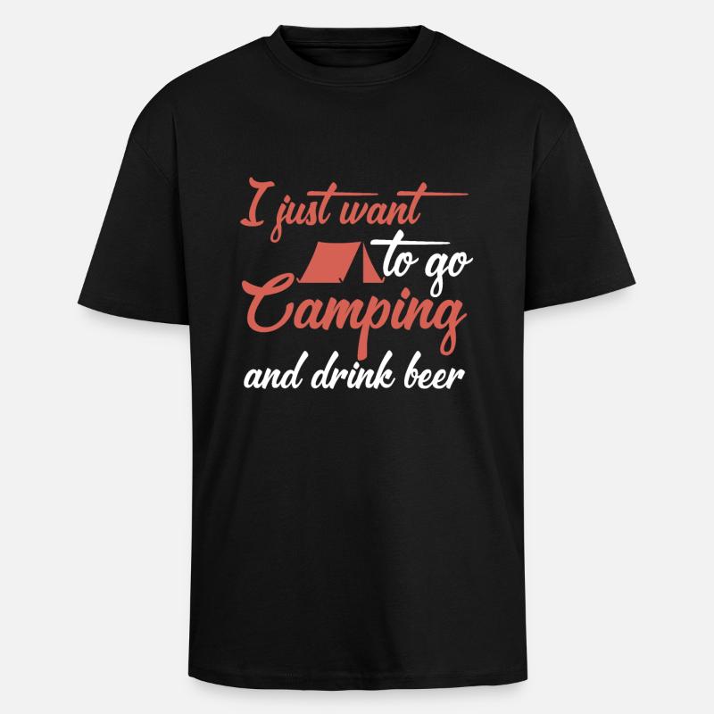 Camping Camping Camper Gift - Unisex Oversized Heavyweight T-shirt - black