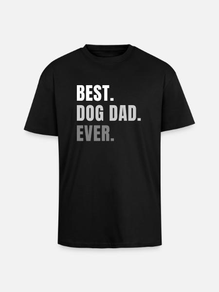 Best Dog Dad Ever - Unisex Oversized Heavyweight T-shirt - black