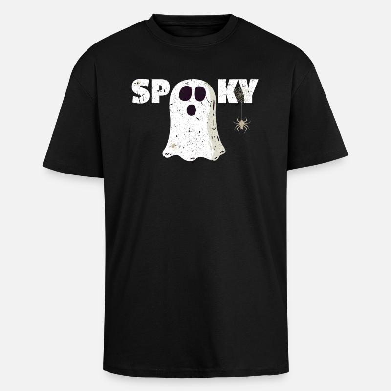 Ghosts - Spooky - Unisex Oversized Heavyweight T-shirt - black