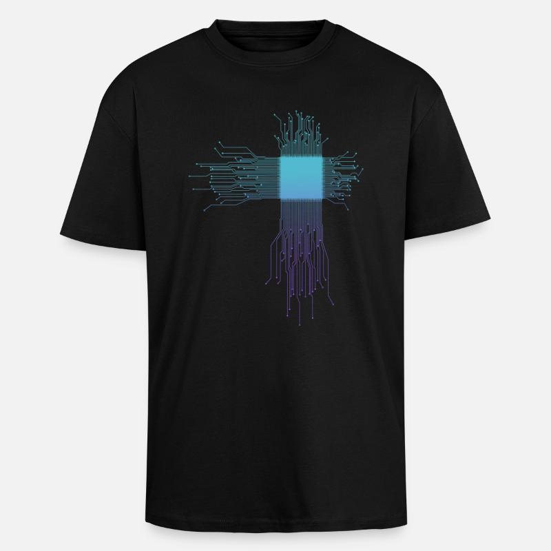 Electronics Technician Computer Scientist Gift - Unisex Oversized Heavyweight T-shirt - black