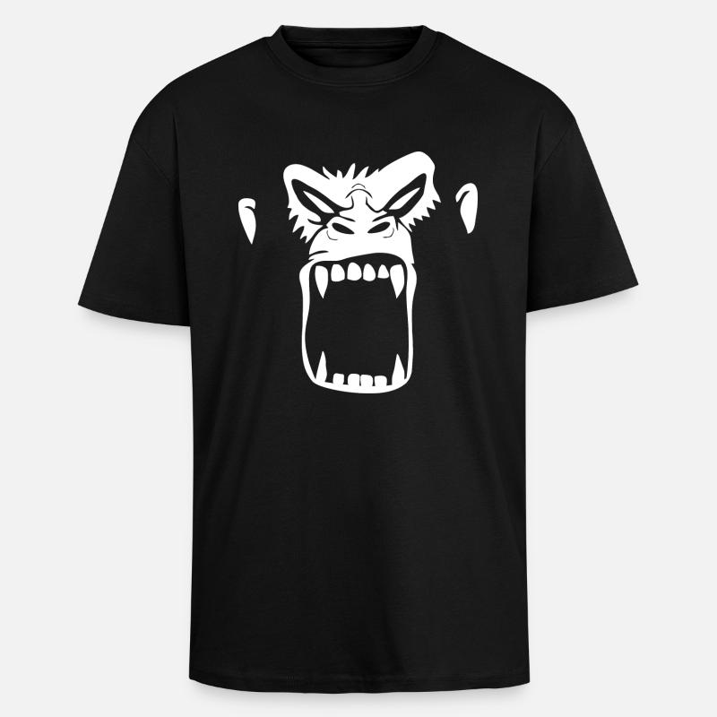 Gorilla - Oversized Heavyweight Unisex T-Shirt - Schwarz