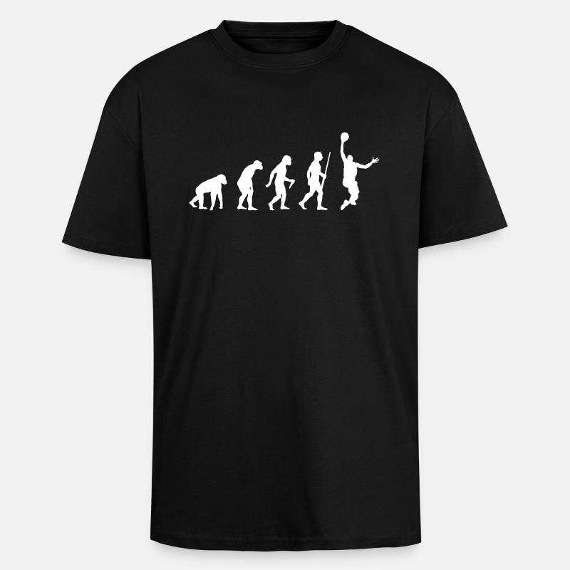 Evolution Basketball - Oversized Heavyweight Unisex T-Shirt - Schwarz