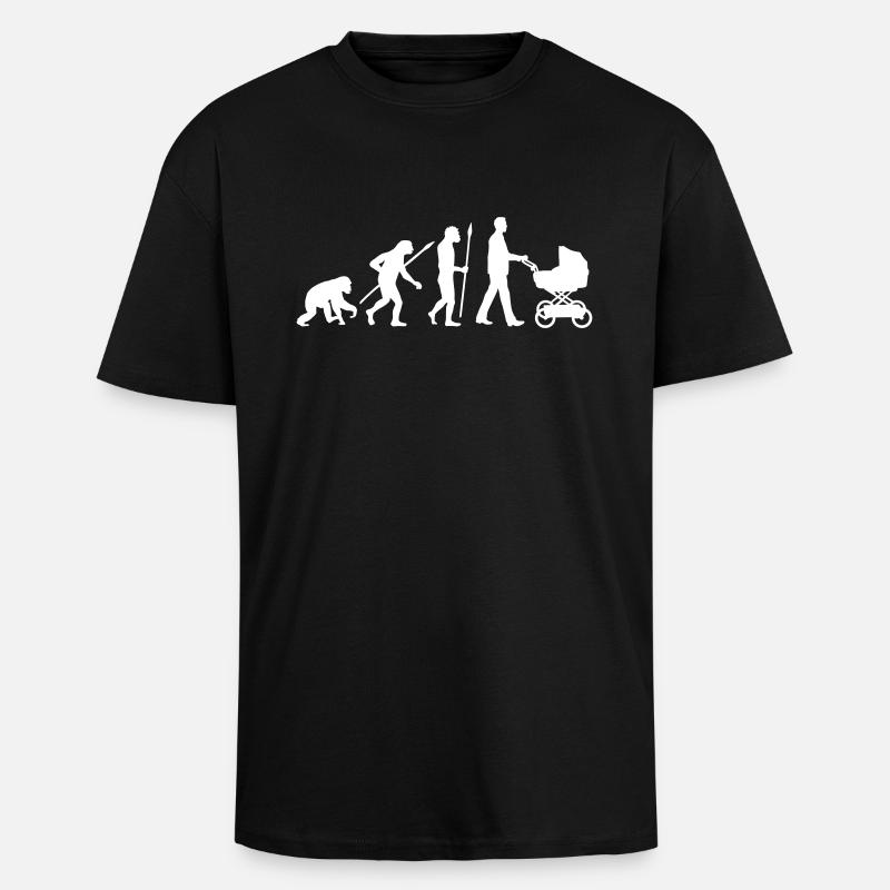 evolution_kinderwagen_mann_a_1c - Oversized Heavyweight Unisex T-Shirt - Schwarz