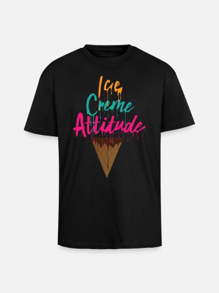 Eis Attitude - Oversized Heavyweight Unisex T-Shirt - Schwarz