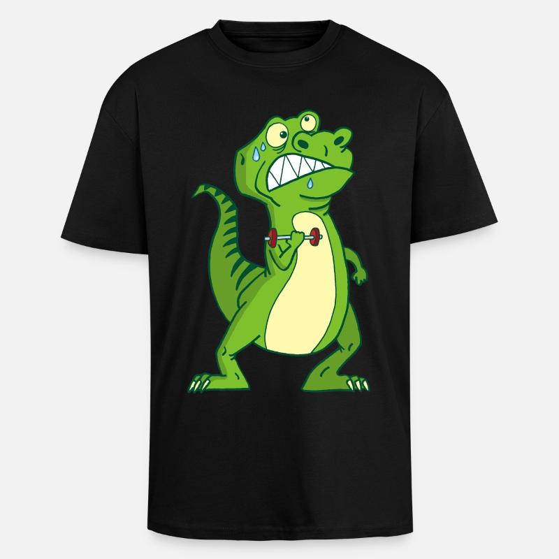 Kräftiger Dinosaurier - Oversized Heavyweight Unisex T-Shirt - Schwarz