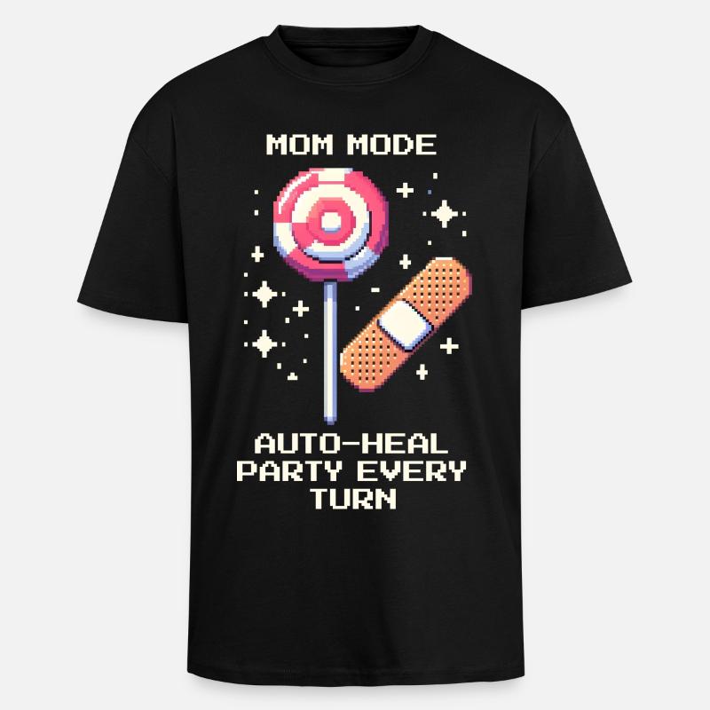 Mama-Modus: Auto-Heal jede Runde | Eltern - Oversized Heavyweight Unisex T-Shirt - Schwarz