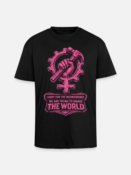Feminism Feminist Feminist - Unisex Oversized Heavyweight T-shirt - black