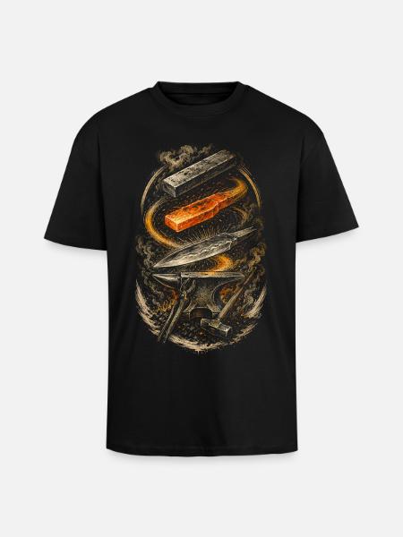 Forgeron, ferrant - T-shirt unisexe oversize épais - noir