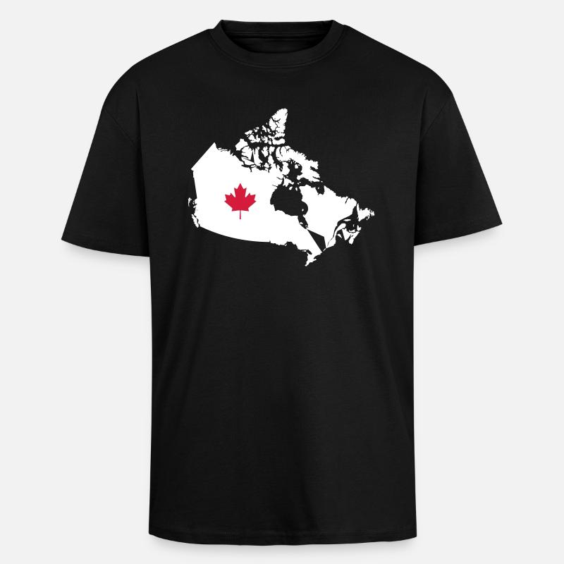 Kanada, Canada Map - Unisex Oversized Heavyweight T-shirt - black