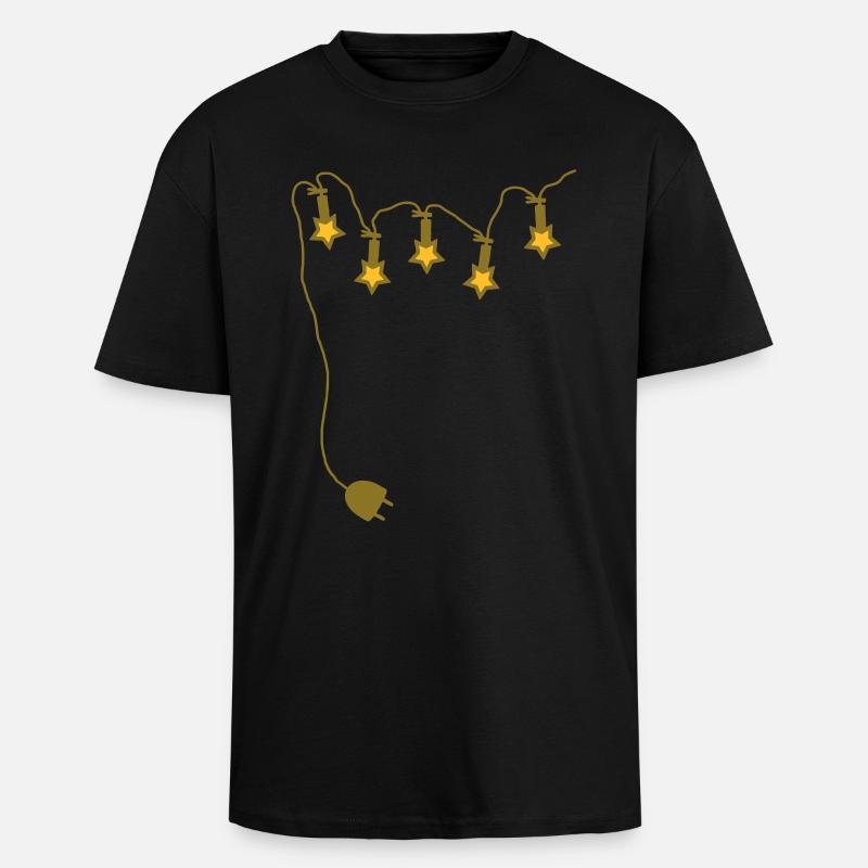Lichterkette mit Stecker - V2 - Oversized Heavyweight Unisex T-Shirt - Schwarz
