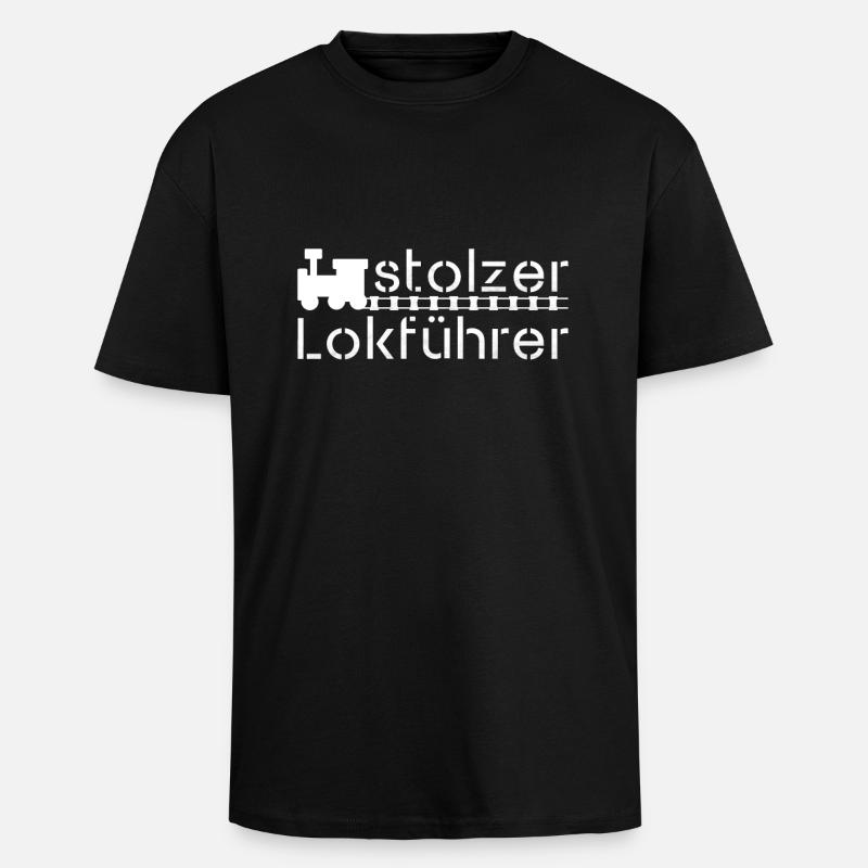 Ein stolzer Lokführer - Oversized Heavyweight Unisex T-Shirt - Schwarz