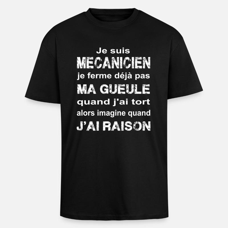Mecanicien - T-shirt unisexe oversize épais - noir