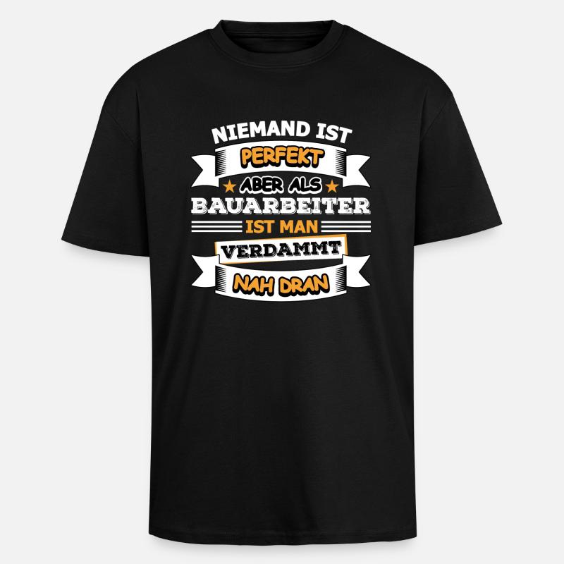 Bauarbeiter - Oversized Heavyweight Unisex T-Shirt - Schwarz