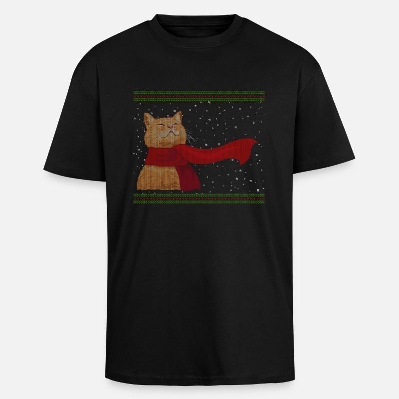 Strickmieze 1 - Oversized Heavyweight Unisex T-Shirt - Schwarz